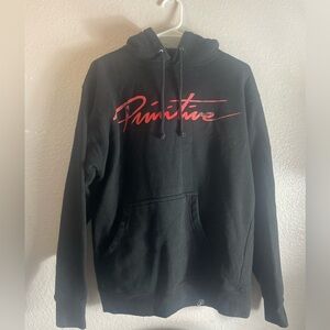 Primitive Black Hoodie with Red Logo